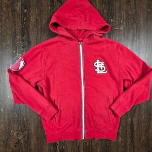 Wright & Ditson St. Louis Cardinals MLB Men's L, Red Zip‎ Up Hoodie Fleece